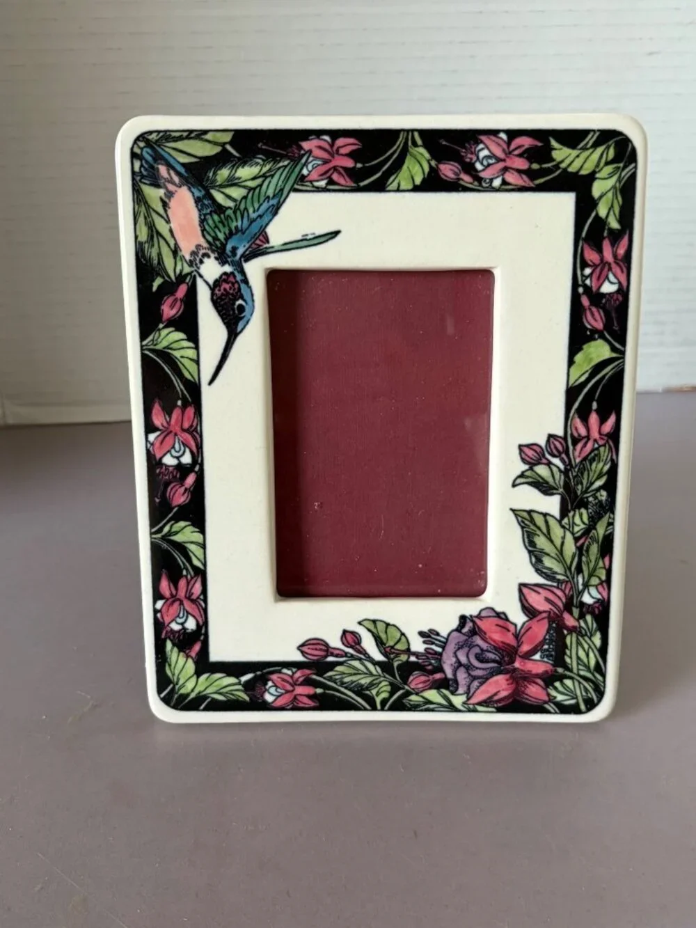 Hummingbird & Floral Ceramic Photo Frame 4